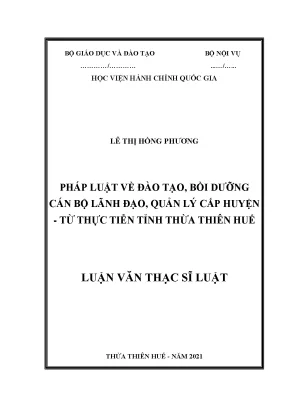 Luận văn thạc sĩ pháp luật về đào tạo bồi dưỡng cán bộ lãnh đạo quản lý cấp huyện