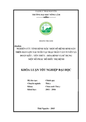 Luận văn thạc sĩ nghiên cứu tình hình mắc một số bệnh sinh sản trên đàn lợn nái nuôi tại trại lợn trần văn tuyên xã đoàn kết yên thủy hòa bình và sử dụng một số phác đồ điều trị bệnh