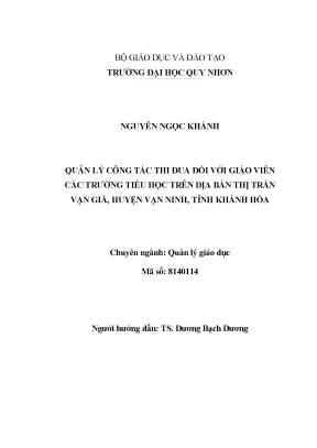 Luận văn thạc sĩ quản lý công tác thi đua đối với giáo viên các trường tiểu học trên địa bàn thị trấn vạn giã huyện vạn ninh tỉnh khánh hòa