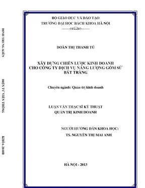 Luận văn thạc sĩ xây dựng chiến lược kinh doanh cho công ty dịch vụ năng lượng gốm sứ bát tràng