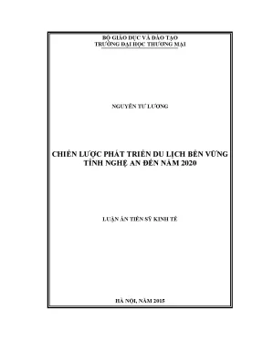 Luận văn thạc sĩ chiến lược phát triển du lịch bền vững tỉnh nghệ an đến năm 2020