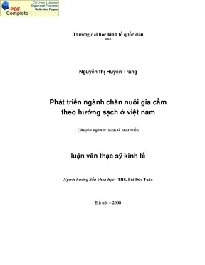 Luận văn phát triển ngành chăn nuôi gia cầm theo hướng sạch ở việt nam