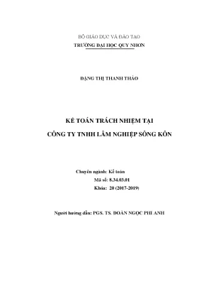Luận văn thạc sĩ kế toán trách nhiệm tại công ty tnhh lâm nghiệp sông kôn