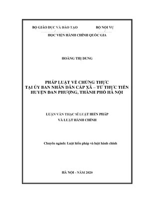 Luận văn thạc sĩ pháp luật về chứng thực tại ubnd cấp xã từ thực tiễn huyện đan phượng thành phố hà nội