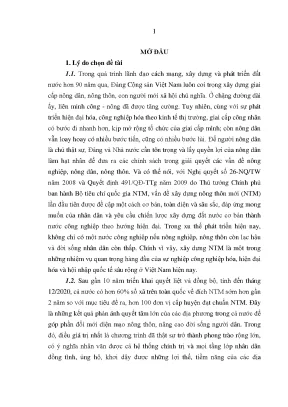 Luận văn thạc sĩ thực hiện chương trình mục tiêu quốc gia xây dựng nông thôn mới ở thị xã an nhơn tỉnh bình định