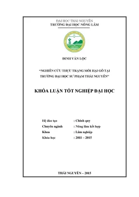Luận văn thạc sĩ nghiên cứu thực trạng mối hại gỗ tại trường đại học sư phạm thái nguyên