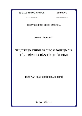 Luận văn thạc sĩ thực hiện chính sách cai nghiện ma túy trên địa bàn tỉnh hòa bình