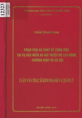 Luận văn phân tích và thiết kế công việc tại vụ bảo hiểm xã hội thuộc bộ lao động thương binh và xã hội