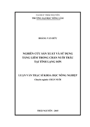 Luận văn thạc sĩ nghiên cứu sản xuất và sử dụng tảng liếm trong chăn nuôi trâu tại tỉnh lạng sơn