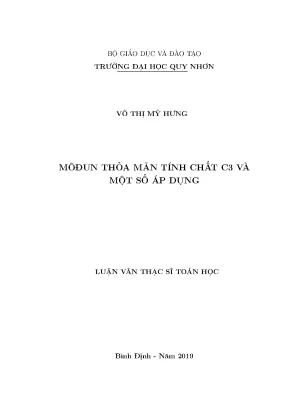 Luận văn thạc sĩ môđun thỏa mãn tính chất c3 và một số áp dụng