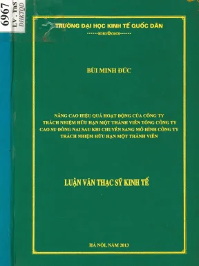 Luận văn nâng cao hiệu quả hoạt động của công ty tnhh mtv tổng công ty cao su đồng nai sau khi chuyển sang mô hình công ty tnhh mtv