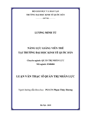 Luận văn năng lực giảng viên trẻ tại trường đại học kinh tế quốc dân