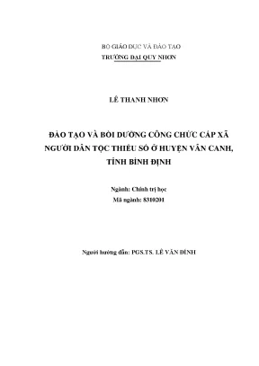 Luận văn thạc sĩ đào tạo bồi dưỡng công chức cấp xã người dân tộc thiểu số ở huyện vân canh tỉnh bình định