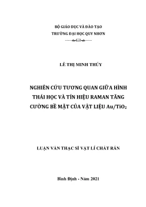 Luận văn thạc sĩ nghiên cứu ảnh hưởng hình thái vật liệu au tio2 lên tín hiệu raman tăng cường bề mặt