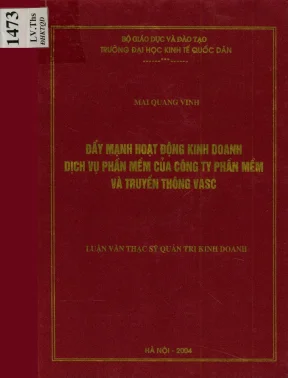 Luận văn đẩy mạnh hoạt động kinh doanh dịch vụ phần mềm của công ty phần mềm và truyền thông vasc