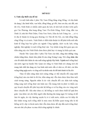 Luận văn thạc sĩ nghiên cứu đề xuất giải pháp quy hoạch khu nuôi trồng thủy sản vùng trũng tỉnh ninh bình