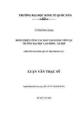 Luận văn hoàn thiện công tác đào tạo giảng viên tại trường đại học lao động xã hội