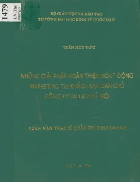 Luận văn những giải pháp hoàn thiện hoạt động marketing tại khách sạn dân chủ công ty du lịch hà nội