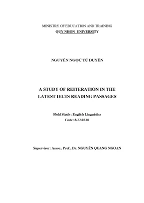 Luận văn thạc sĩ a study of reiteration in the latest ielts reading passages