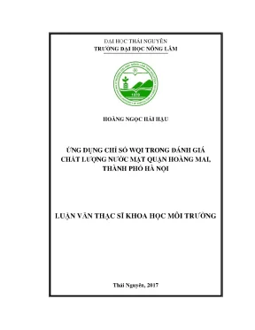 Luận văn thạc sĩ ứng dụng chỉ số wqi trong đánh giá chất lượng nước mặt quận hoàng mai thành phố hà nội