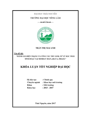 Luận văn đánh giá hiện trạng và công tác thu gom xử lý rác thải sinh hoạt tại moshav idan arava israel