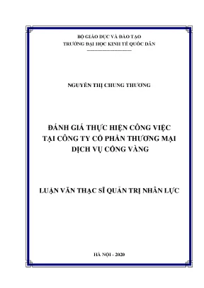 Luận văn đánh giá thực hiện công việc tại công ty cổ phần thương mại dịch vụ cổng vàng