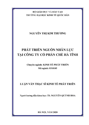 Luận văn phát triển nguồn nhân lực tại công ty cổ phần chè hà tĩnh
