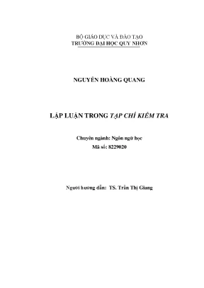 Luận văn thạc sĩ lập luận trong tạp chí kiểm tra