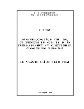 Luận văn thạc sĩ đánh giá công tác bồi thường giải phóng mặt bằng một số dự án trên địa bàn huyện vị xuyên tỉnh hà giang giai đoạn 2009 2012