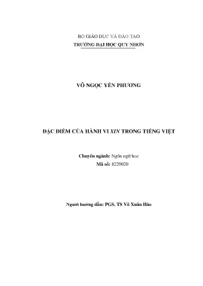 Luận văn thạc sĩ đặc điểm của hành vi xin trong tiếng việt