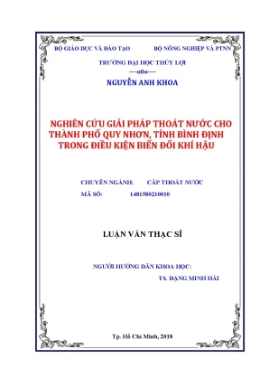 Luận văn thạc sĩ nghiên cứu giải pháp thoát nước cho thành phố quy nhơn tỉnh bình định trong điều kiện biến đổi khí hậu