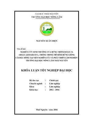 Luận văn thạc sĩ nghiên cứu sinh trưởng của rừng trồng xoan ta melia azedarach l trồng trong mô hình rừng giống cây đầu dòng tại viện nghiên cứu và phát triển lâm nghiệp