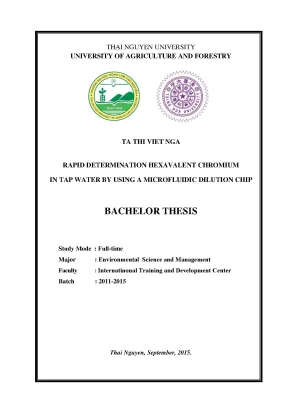 Luận văn thạc sĩ rapid determination hexavalent chromium in tap water by using a microfluidic dilution chip