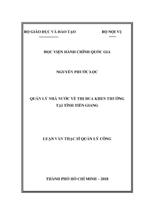 Luận văn thạc sĩ quản lý nhà nước về thi đua khen thưởng tại tỉnh tiền giang