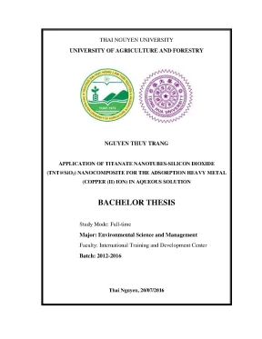 Luận văn thạc sĩ application of titanate nanotubes silicon dioxide tntsio2 nanocomposite for the adsorption heavy metal copper ii ion in aqueous solution