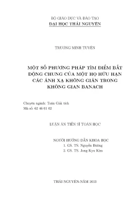 Luận văn thạc sĩ một số phương pháp tìm điểm bất động chung của một họ hữu hạn các ánh xạ không giãn trong không gian banach