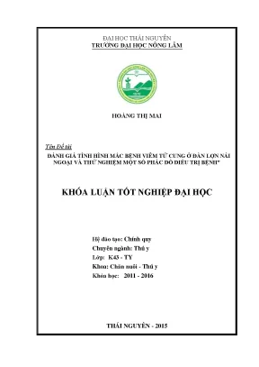 Luận văn thạc sĩ đánh giá tình hình mắc bệnh viêm tử cung ở đàn lợn nái ngoại và thử nghiệm một số phác đồ điều trị bệnh