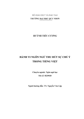 Luận văn thạc sĩ hành vi ngôn ngữ thu hút sự chú ý trong tiếng việt