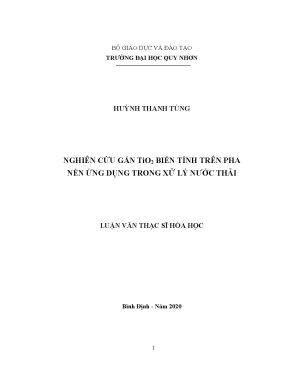 Luận văn thạc sĩ nghiên cứu gắn tio2 biến tính trên pha nền ứng dụng trong xử lý nước thải