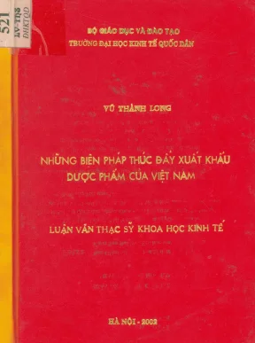 Luận văn những biện pháp thúc đẩy xuất khẩu dược phẩm của việt nam