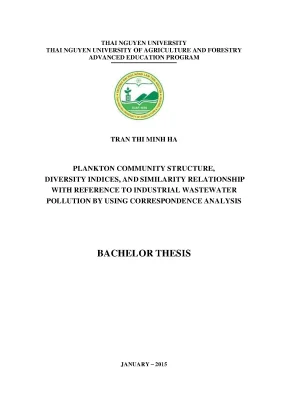 Luận văn thạc sĩ plankton community structure diversity indices and similarity relationship with reference to industrial wastewater pollution by using correspondence analysis