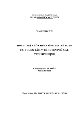 Luận văn thạc sĩ hoàn thiện tổ chức công tác kế toán tại trung tâm y tế huyện phù cát tỉnh bình định