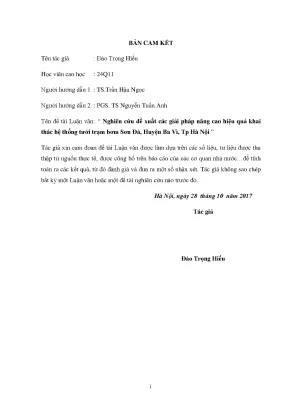 Luận văn thạc sĩ nghiên cứu đề xuất các giải pháp nâng cao hiệu quả khai thác hệ thống tưới trạm bơm sơn đà huyện ba vì thành phố hà nội