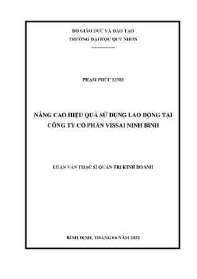 Luận văn thạc sĩ nâng cao hiệu quả sử dụng lao động tại công ty cổ phần vissai ninh bình