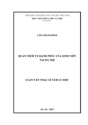 Luận văn thạc sĩ quan niệm về hạnh phúc của sinh viên tại hà nội