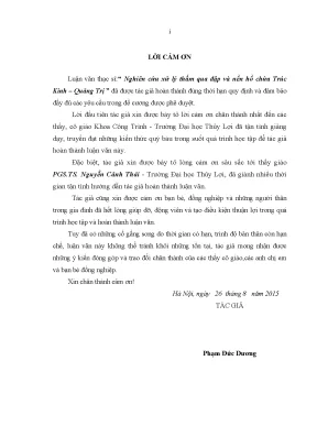 Luận văn thạc sĩ nghiên cứu xử lý thấm qua đập và nền hồ chứa trúc kinh quảng trị