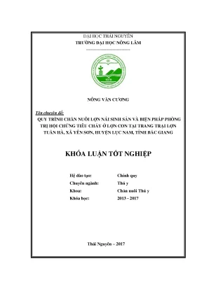 Luận văn quy trình chăn nuôi lợn nái sinh sản và biệp pháp phòng trị hội chứng tiêu chảy ở lợn con tại trang trại lợn tuấn hà xã yên sơn huyện lục nam tỉnh bắc giang
