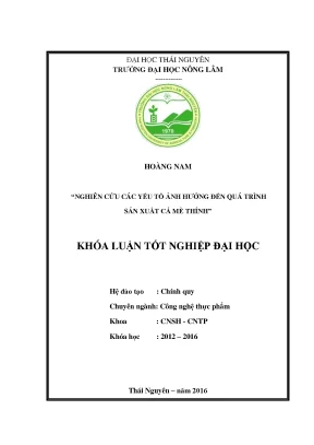Luận văn thạc sĩ nghiên cứu các yếu tố ảnh hưởng đến quá trình sản xuất cá mè thính