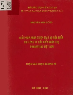 Luận văn giải pháp hoàn thiện dịch vụ bảo hiểm tại công ty bảo hiểm nhân thọ prudential việt nam