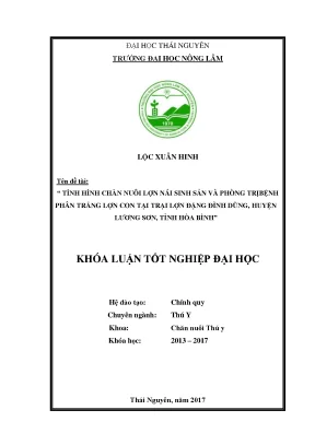 Luận văn tình hình chăn nuôi lợn nái sinh sản và phòng trị bệnh phân trắng lợn con tại trại lợn đặng đình dũng huyện lương sơn tỉnh hòa bình